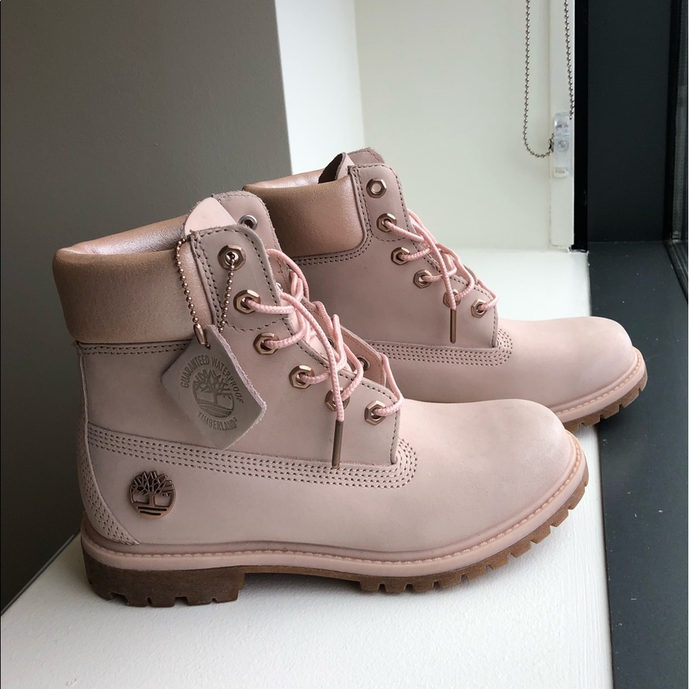 Timberland 6-Inch pink nubuck boots- Size 7